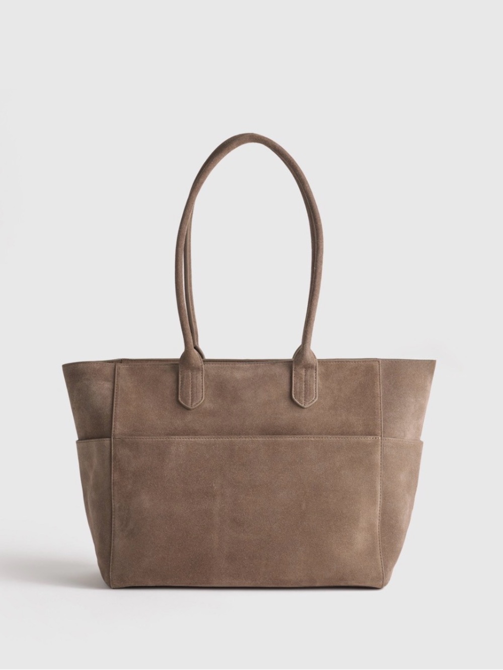 Quince Hudson Suede Tote Bag in Pebble - Minimal Women's Shoulder Bag